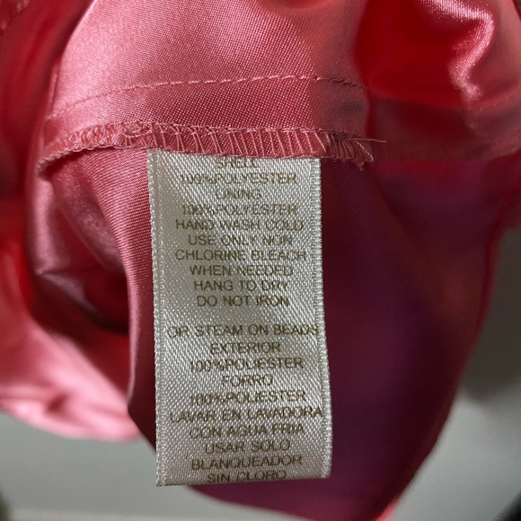 Eliza J Pink Embellished Neck Layered Chiffon Dress - Picture 9 of 10